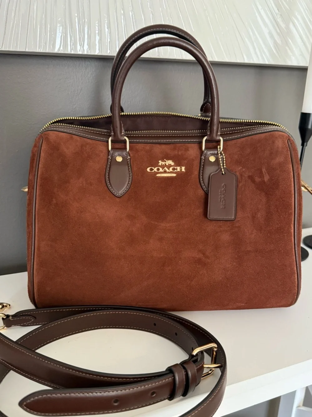 Coach Large Rowan in Suede - Picture 2 of 6